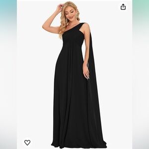 Ever-Pretty Bridesmaid Dress, One-Shoulder Ruched Bust, Long Flowy, size 14